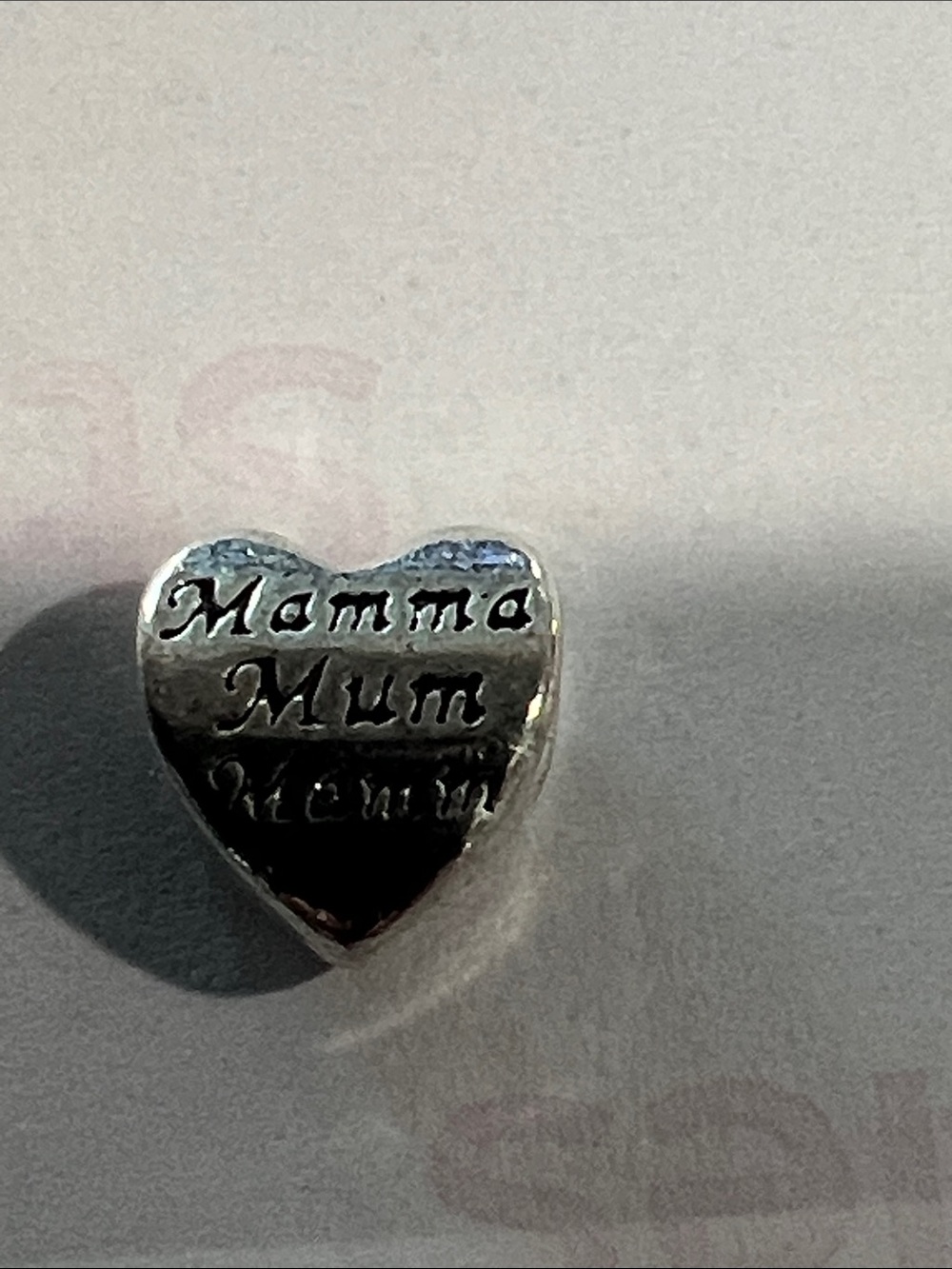 Mamma Mum Heart Charm - Silver Toned Women's Jewelry